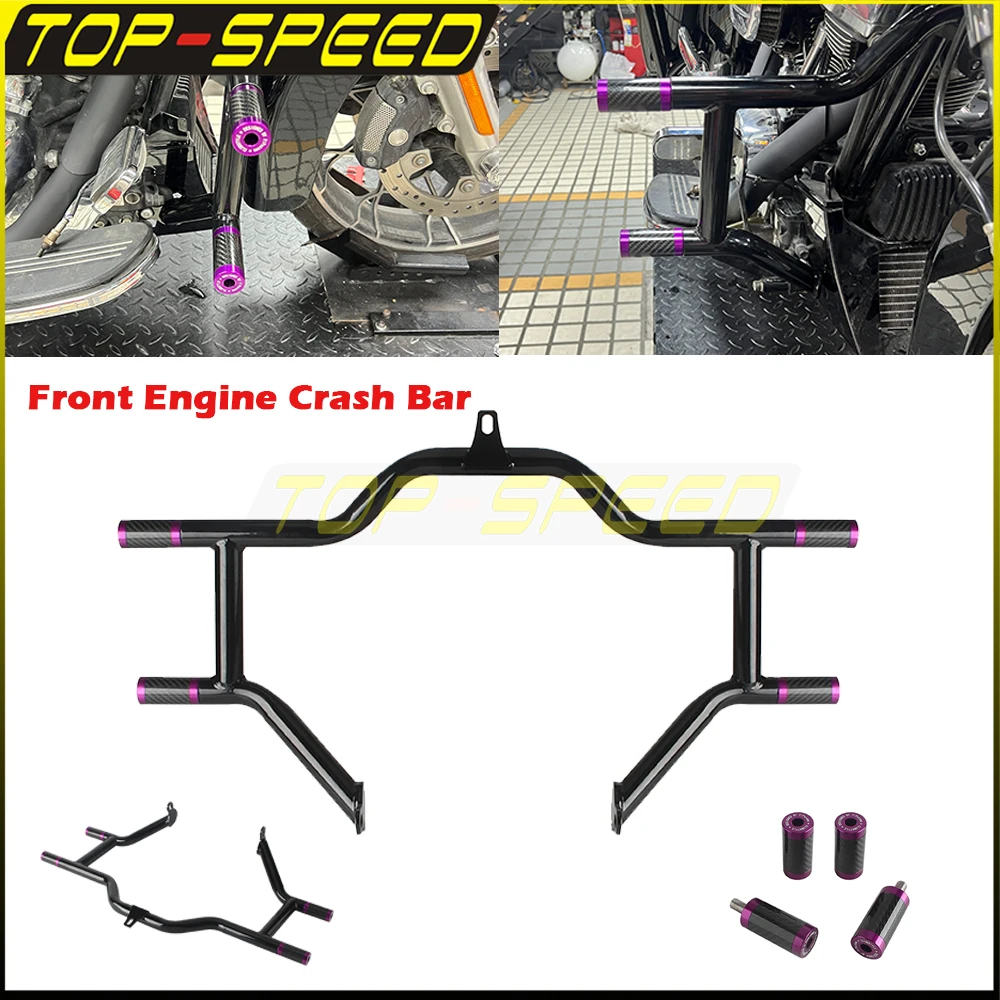 

For Harley Touring Street Glide FLHX ST FLHXST Special FLHXS FLHXSE Trike Crash Bar Motorcycle Front Bumper Highway Protection