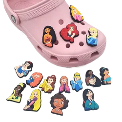 Dijes de Disney para zapatos de princesa, sandalias DIY de Frozen de dibujos animados, accesorios para zapatos, decoración de zuecos para mujeres, niñas y niños, 1-15 piezas