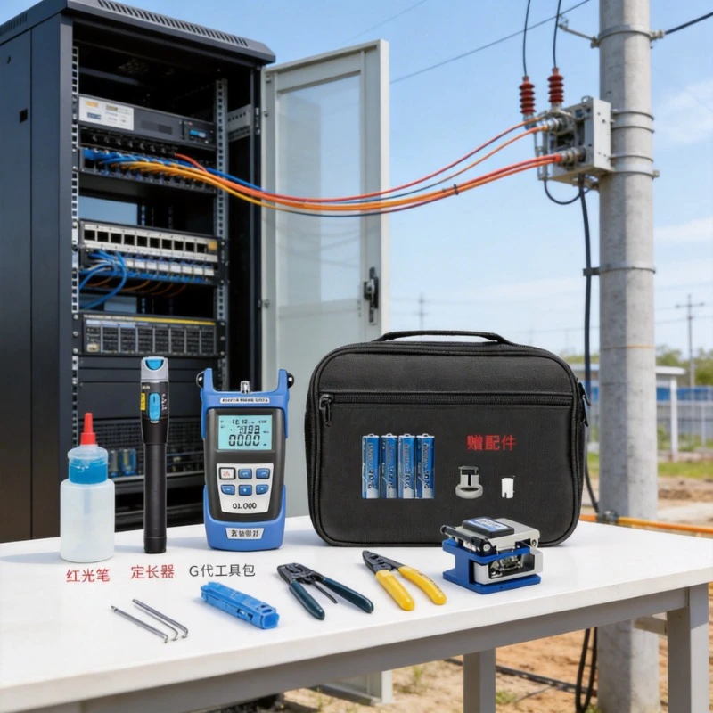 13-in-1-ftth-fiber-optic-tool-kit-fc-6s-cleaver-5mw-vfl-power-meter-wire-stripper-telecom-installation