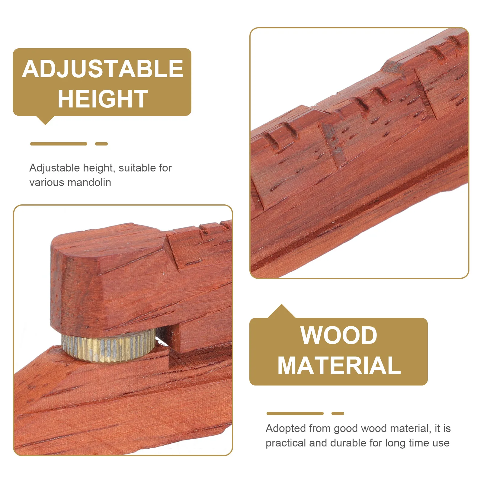 

Premium Rosewood Mandolin Bridge Replacement Durable Wooden Adjustable String Bridge Simple Design Easy Install Guitar Parts