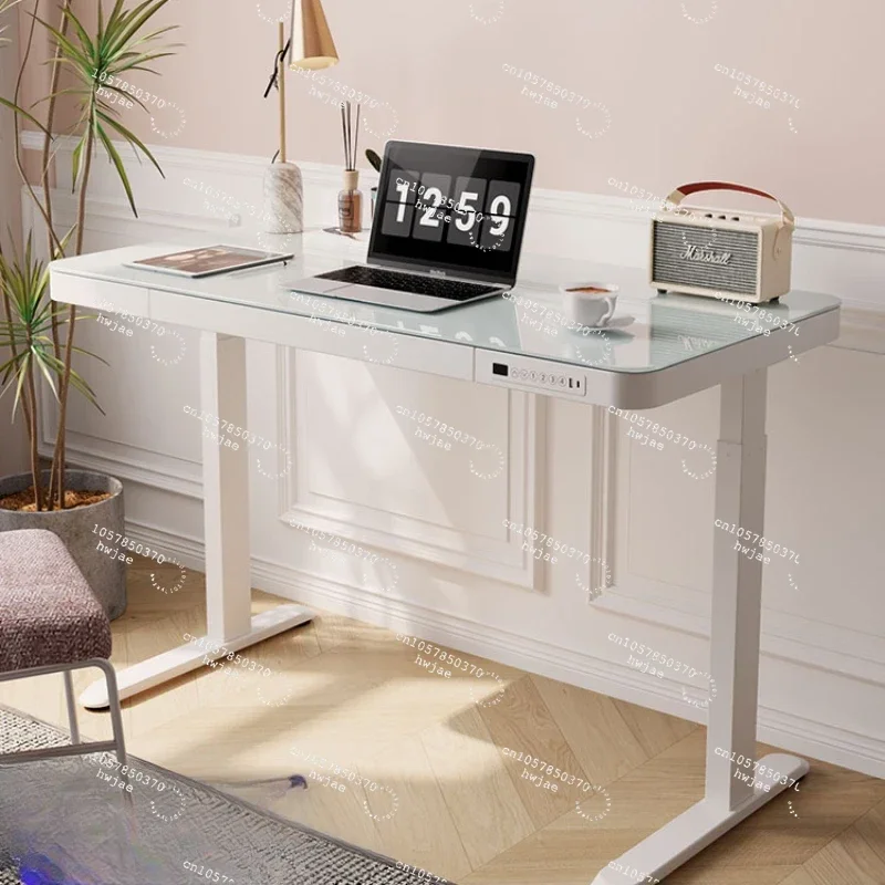 

Smart Electric Lifting Table Tempered Glass Home Office Desk Computer Desktop Table Height Adjustable Desk E7