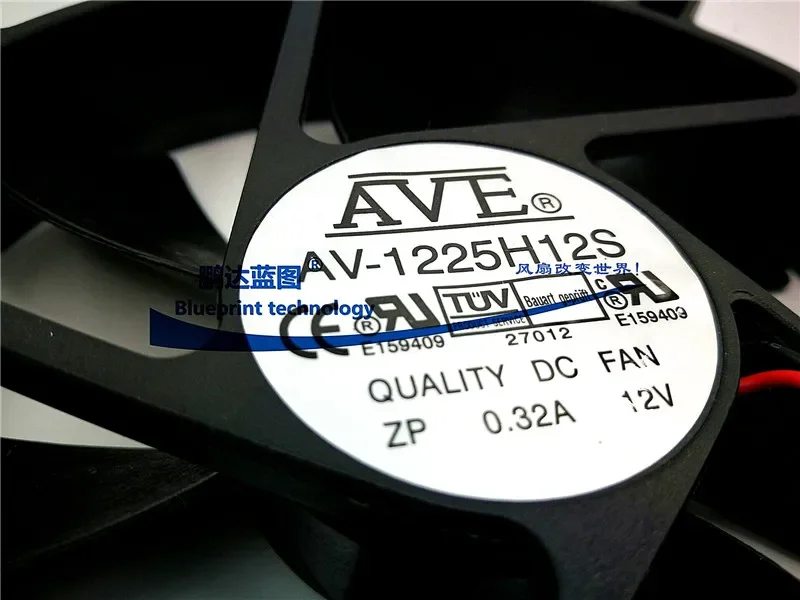 با AV-1225H12S 12 سم 12025 12v0. مروحة تبريد هيكل بمعدل تدفق الهواء بحد أقصى 120*120*25 ملم #3