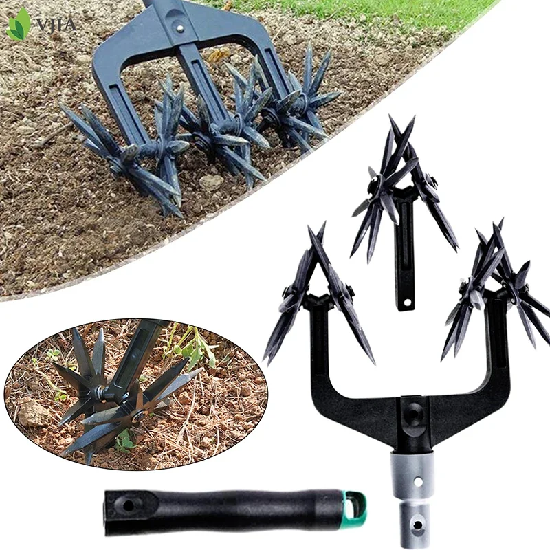 Rotary Cultivator Garden Lawn Ripper,Adjustable Gardening Rotary Tiller And Hand-Held Garden Cultivator Tool