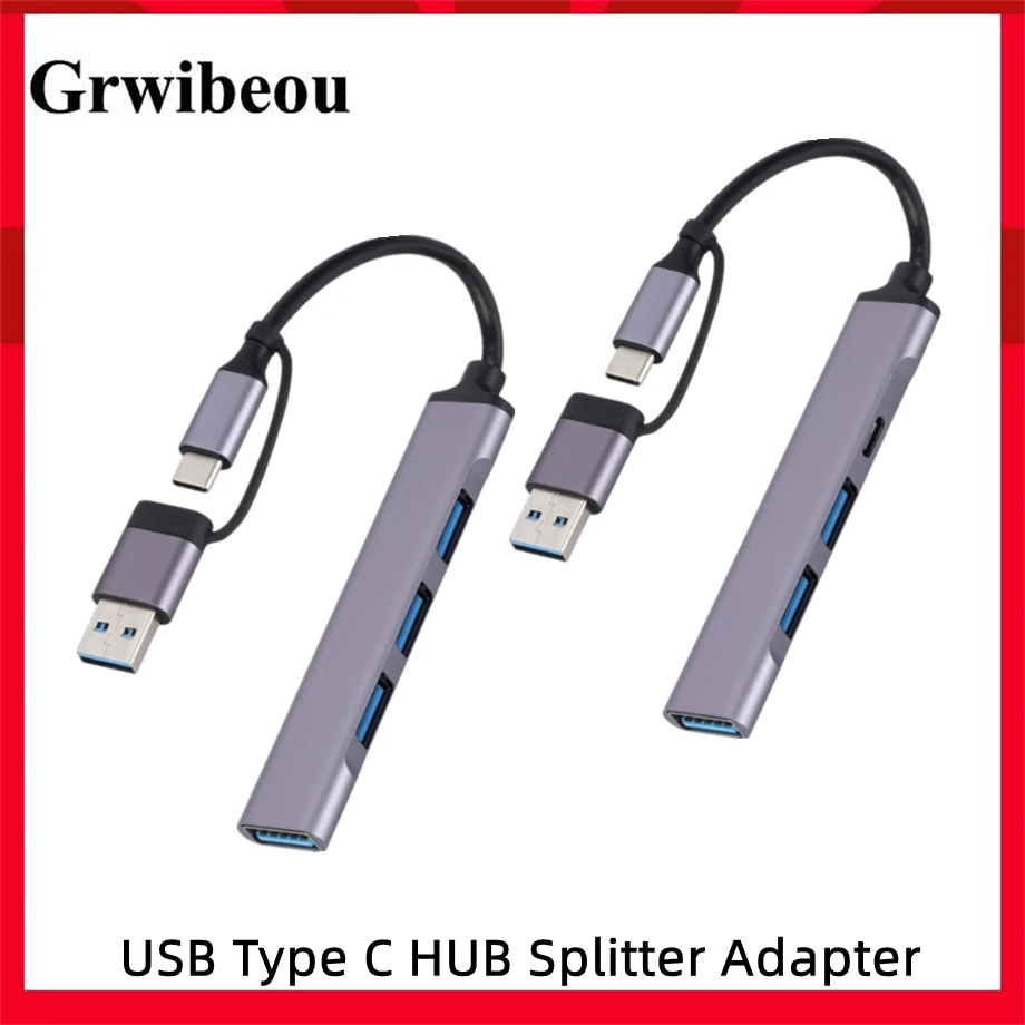 

4 Port USB 3.0 Hub USB Hub High Speed type c Splitter 5Gbps For HUAWEI Xiaomi Lenovo Macbook Pro 13 15 PC Computer Accessories