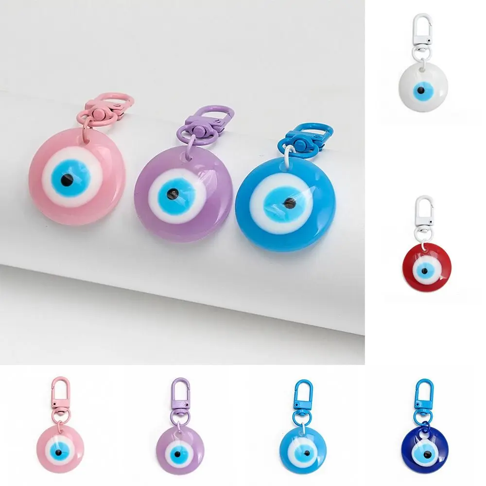 Dripping Oil Demon Eye Key Chain Mini Resin Korean Style Turkish Blue Eye Pendant Backpack Charms Key Ring Ornaments Gift