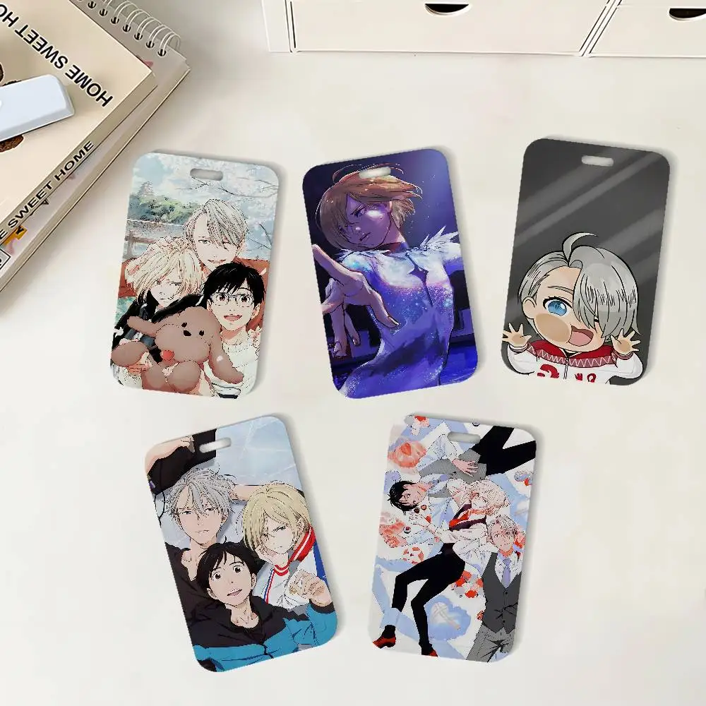 Anime Y-Yuri On Ice ID Badge Holder With Lanyard Neck Strap For Office School Name Card Credentials Case