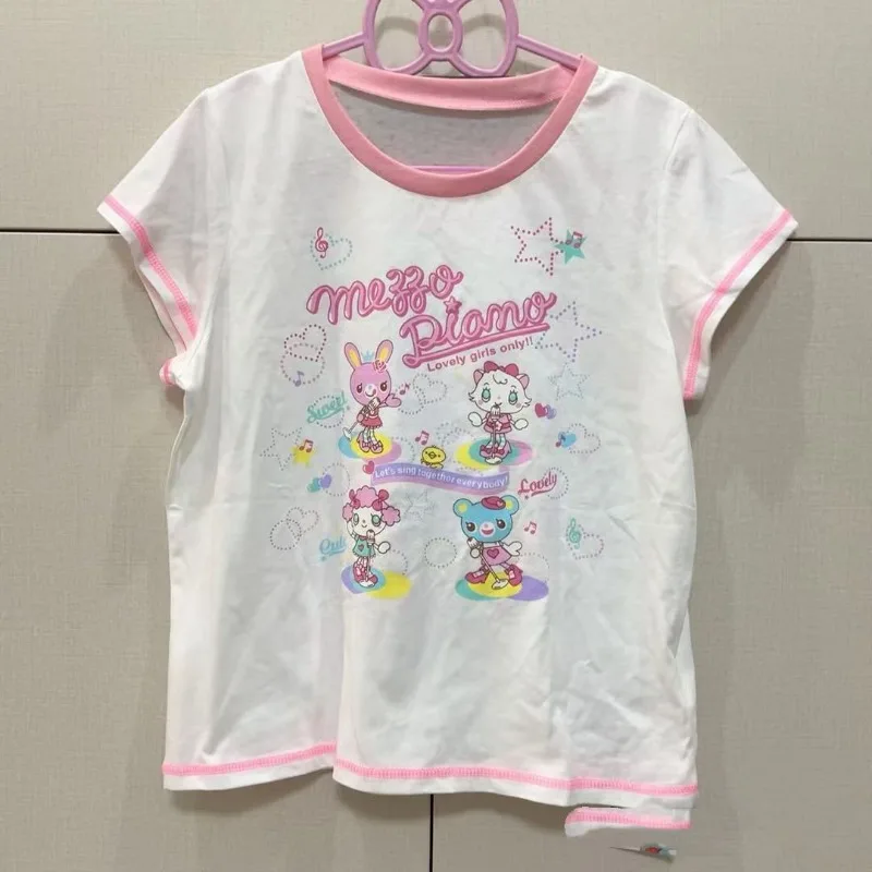 

Women's Cute Casual Clothing Japanese Retro Kawaii Cartoon Printed T-shirts Harajuku Subculture Tees Sweet Girl Loose Y2k Tops