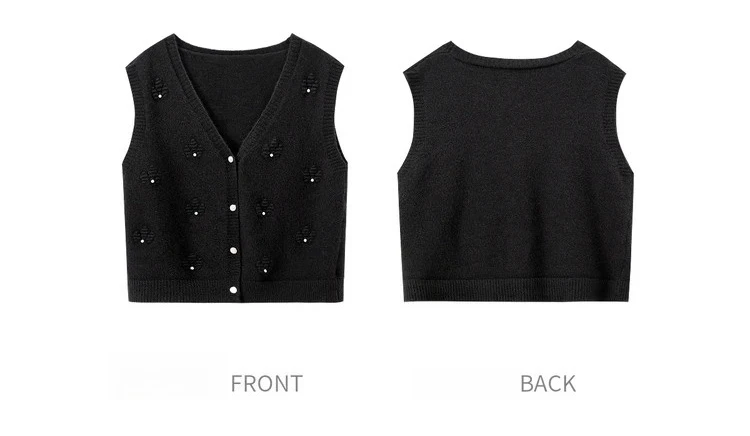 SENTUBILA Strickweste für Damen, Herbst 2026, neue ärmellose Strickjacke, lässige, einreihige Weste mit hohem Stretchanteil, W53JB2692 – Detail 26