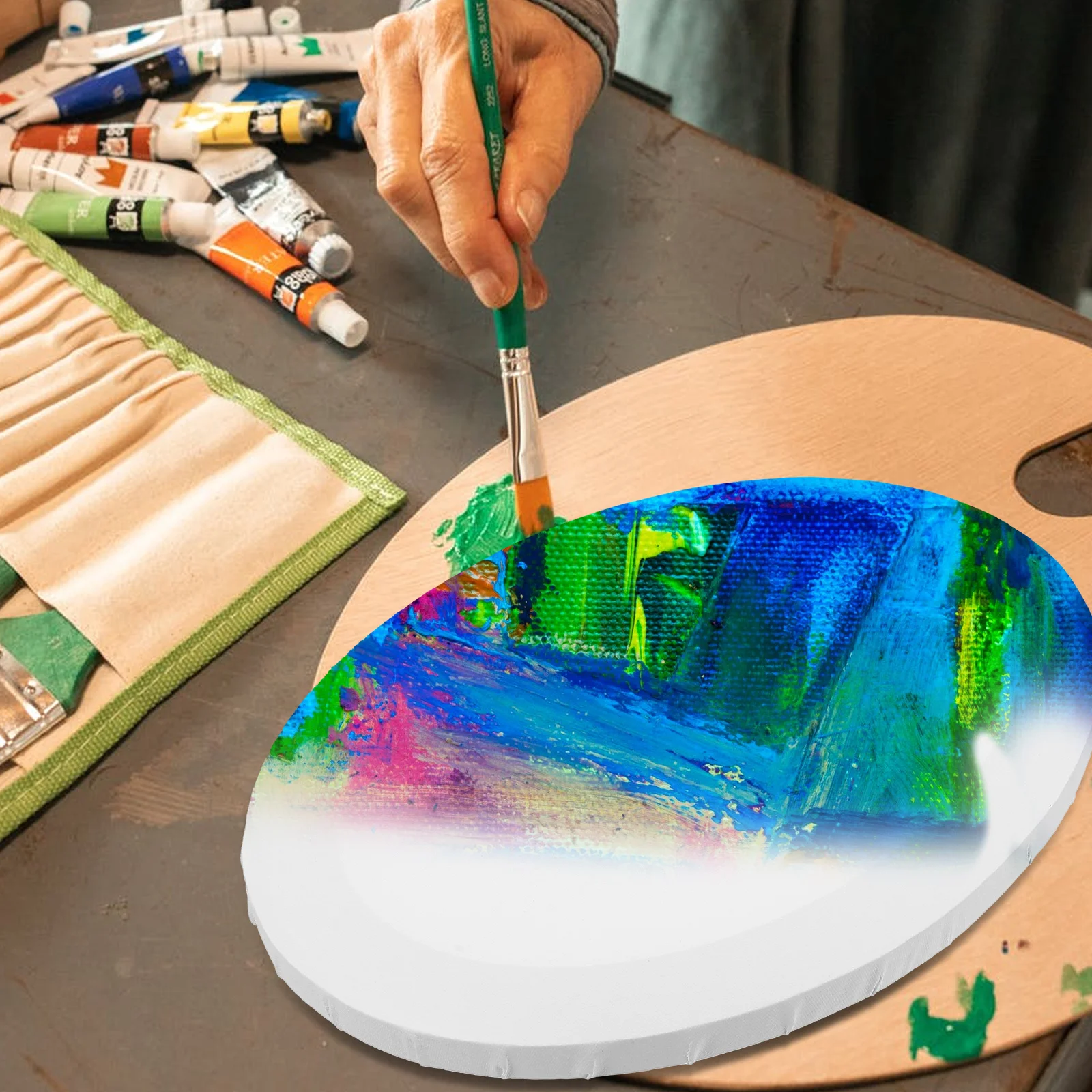 

Beginner Supply Oval Oil Painting Frame Blank Canvas Cloth Shaped Child