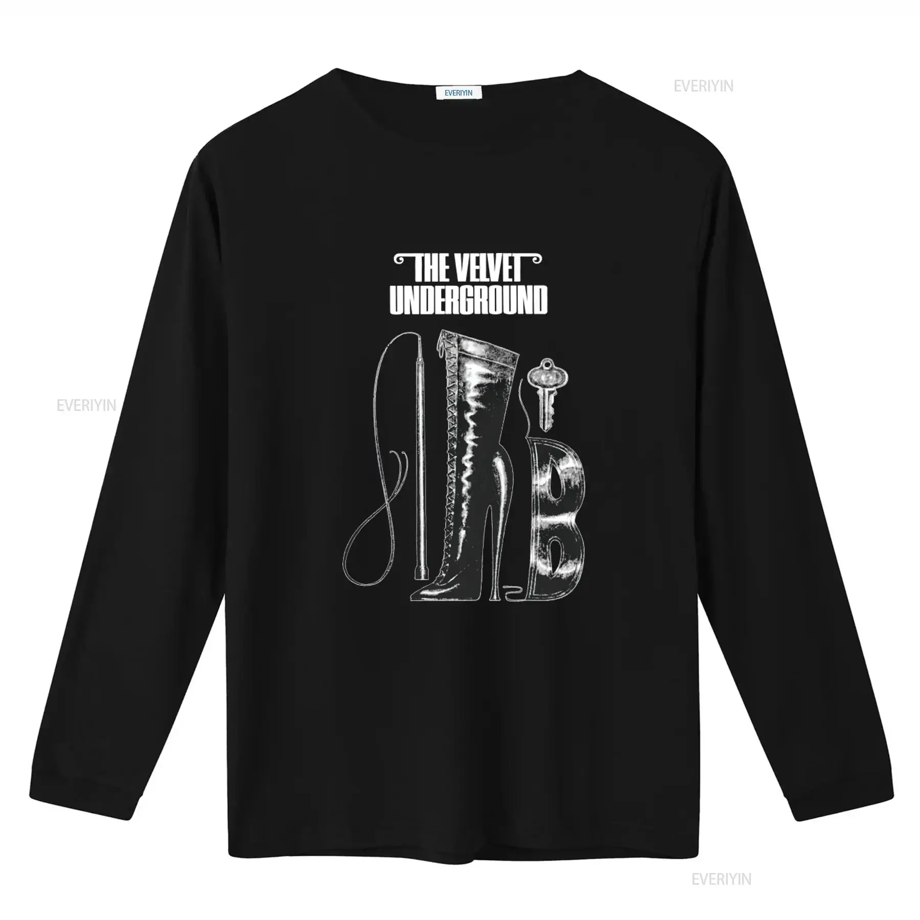 The Velvet Underground Vintage T Shirt High Heel Boots Key Design Party Wife  vintage Washed Casual Versatile Stretched graphic