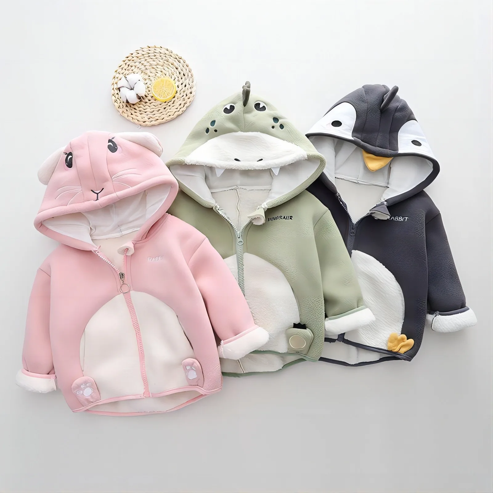 Boys And Girls Winter Cartoon Animal Clothes Baby Winter Winter Cotton Padded Jacket Children Winter Wool Kids Boys Warm Jackets