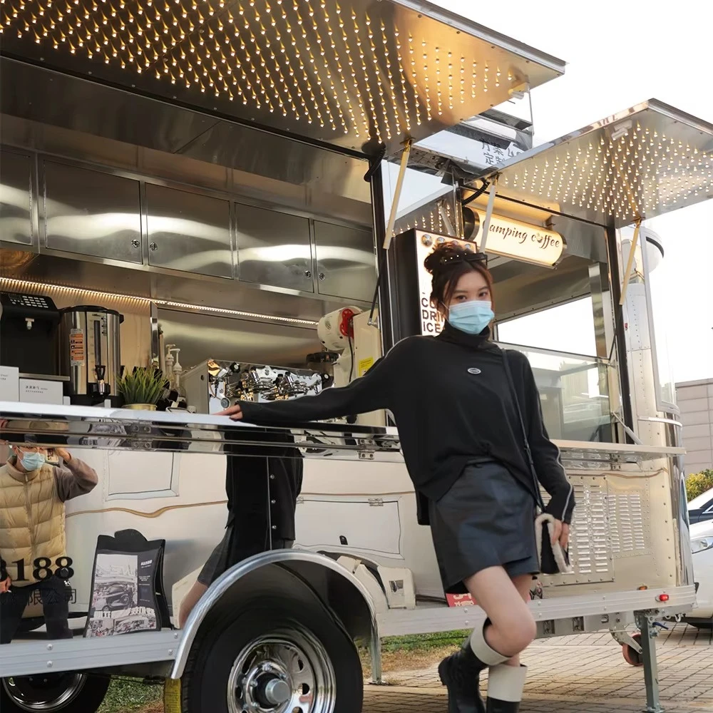 

Mobile Food Truck Trailer with Full Kitchen Commercial Catering Equipment BBQ Cart Street Food Kiosk New Design 2025 Hot Sale