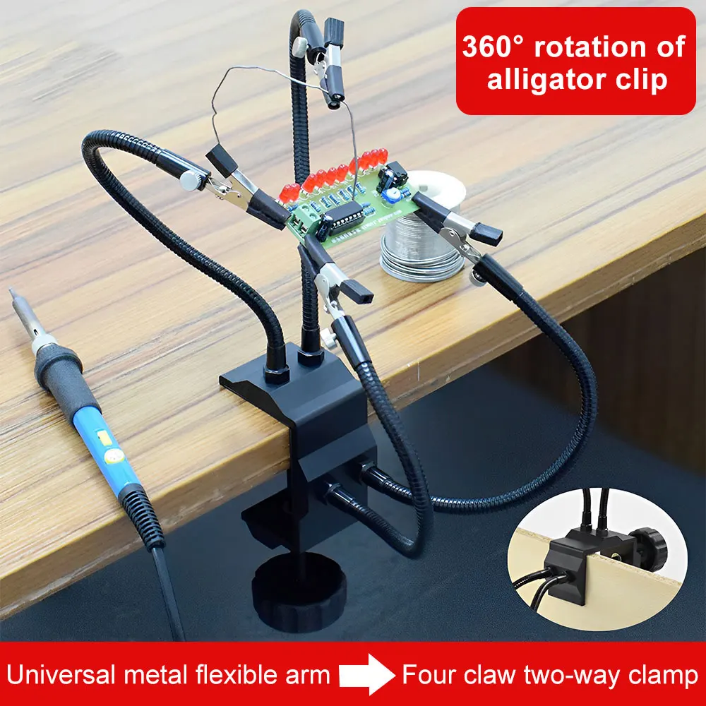 

Soldering Station Holder Desk Clamp PCB Alligator Clip Multi Soldering Helping Hand Third Hand Tool for Welding Repair