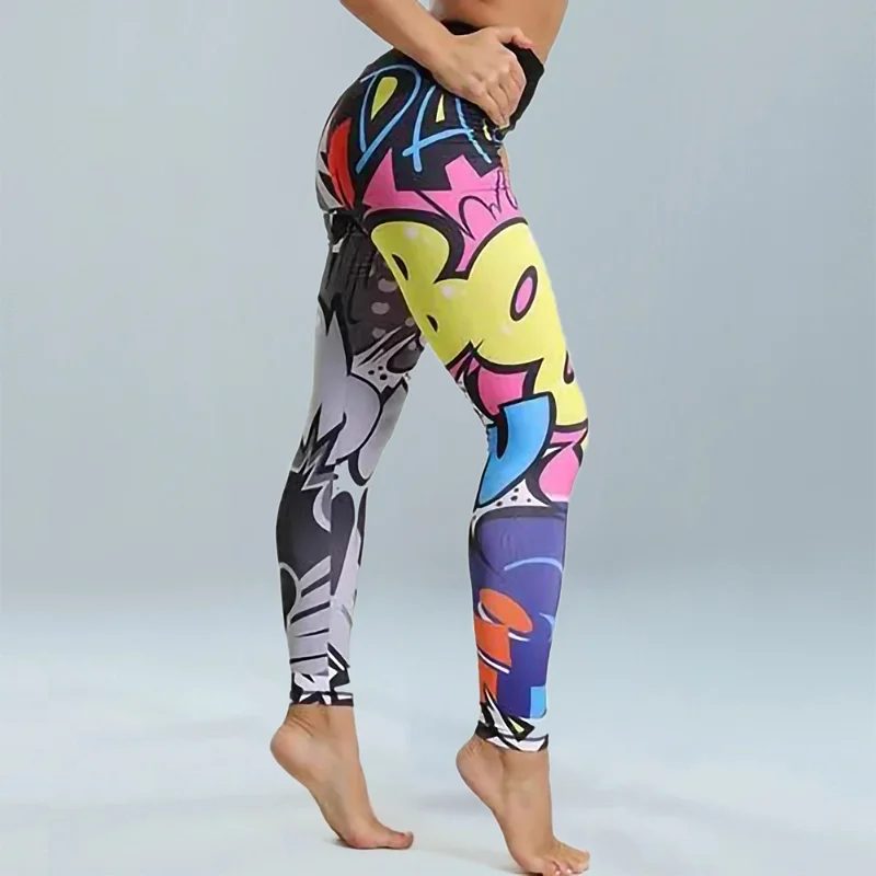 Sport Leggings Women Yoga Pants Workout Fitness Clothing Jogging Running Gym Tights Stretch Print Sportswear  Leggins Thin