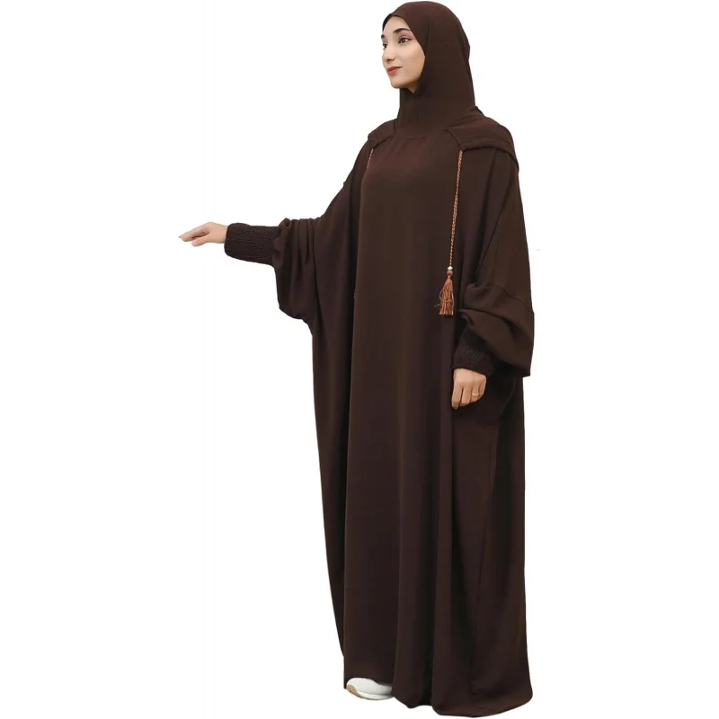 

Abaya with Hat - Muslim Abaya Dress for Women Comfortable & Versatile for Travel & Prayer