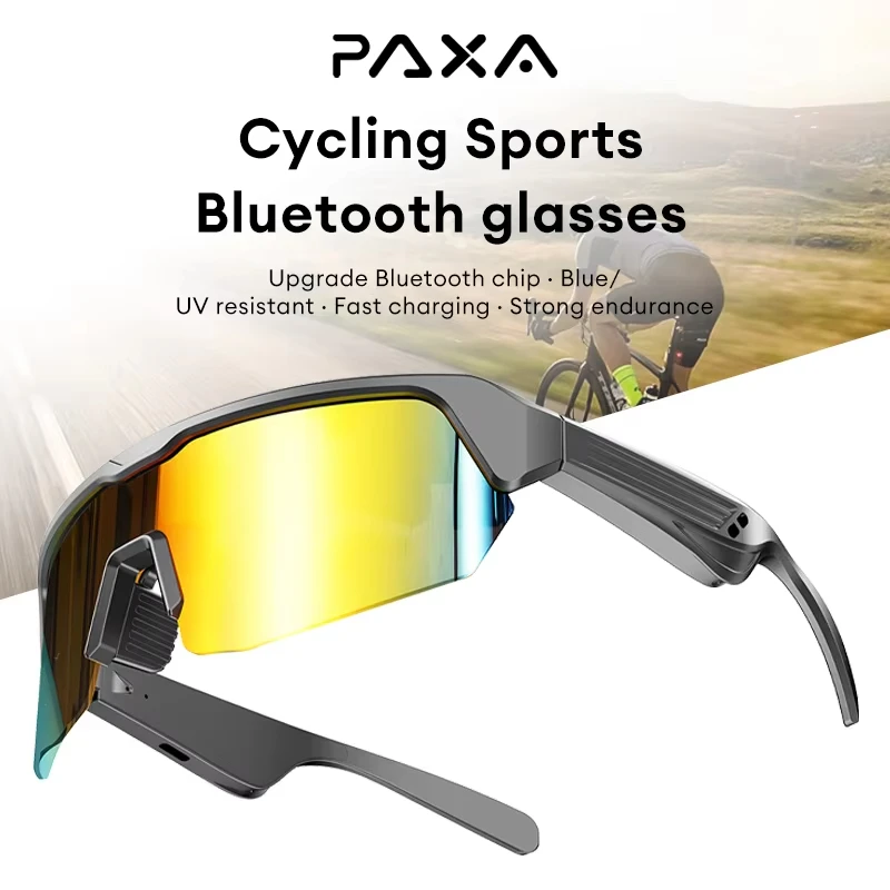 PAXA YJ-006 نظارات مضادة للأشعة فوق البنفسجية لاسلكية ذكية تعمل بالبلوتوث نظارات سماعة الرياضة في الهواء الطلق ركوب الجري HD دعوة تشغيل الموسيقى سماعات