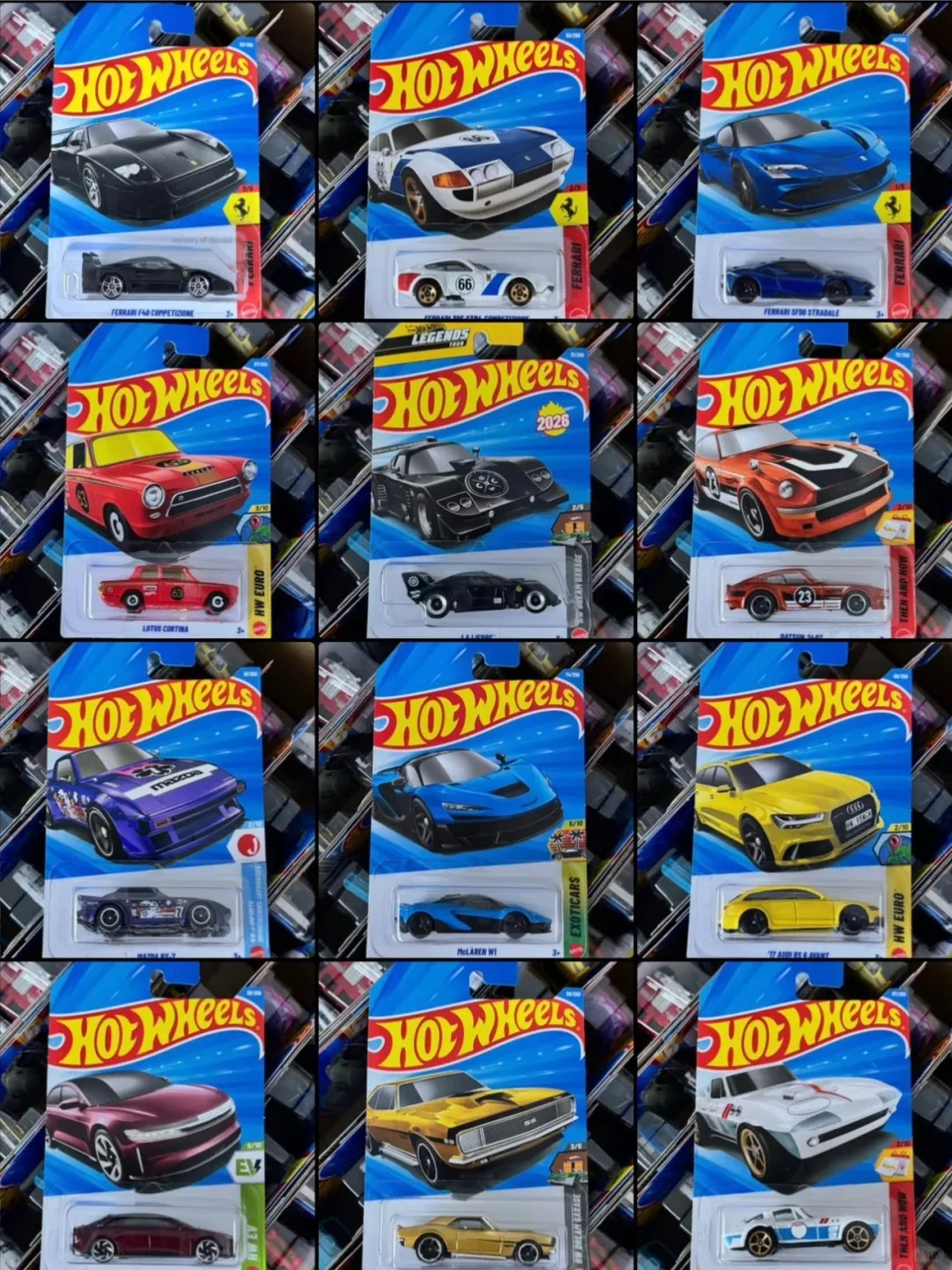 سيارات هوت ويلز 2026 طراز C بمقياس 1/64: فيراري F40، بورش 911، مازدا RX-7، نماذج سيارات مصبوبة من السبائك، هدية للمهرجانات ولعبة تجميعية