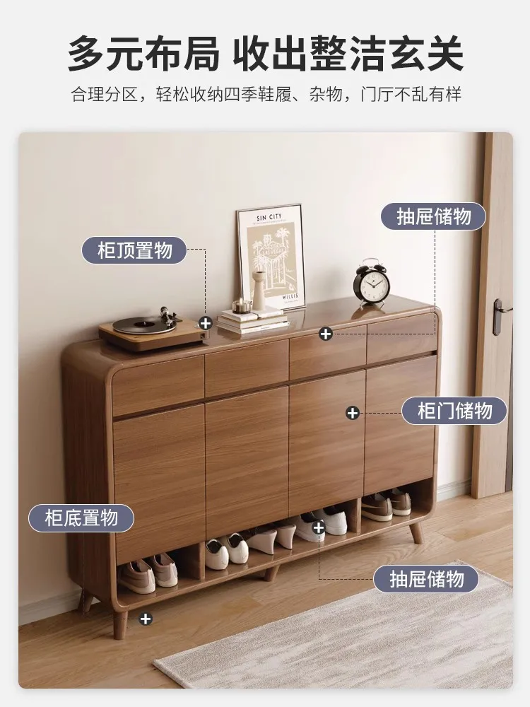 Shoe cabinet, home entrance, entrance cabinet, integrated indoor storage and explosion of solid wood