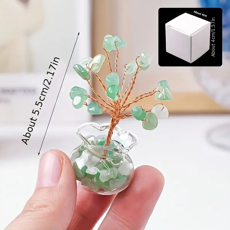 1pc Amethyst Crystal Gravel Tree: Handmade Copper Wire, Healing Stones, Miniature Home Decoration meditation  decoracion