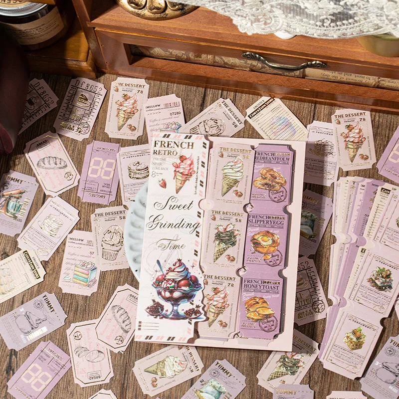 40 قطعة بيل التسمية خمر دفتر الأستاذ DIY بها بنفسك المواد ملصق مذكرات غير المرغوب فيه مجلة الديكور العلامة اشي ملصقات ألبوم سكرابوكينغ #4