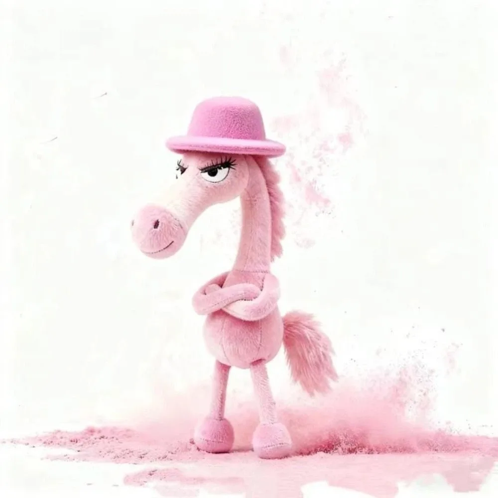 

Cartoon Simulation Horse Stuffed Exquisite Craftsmanship Fantasy Style Pony Pink Cute Design Simulation Horse Christmas Gift