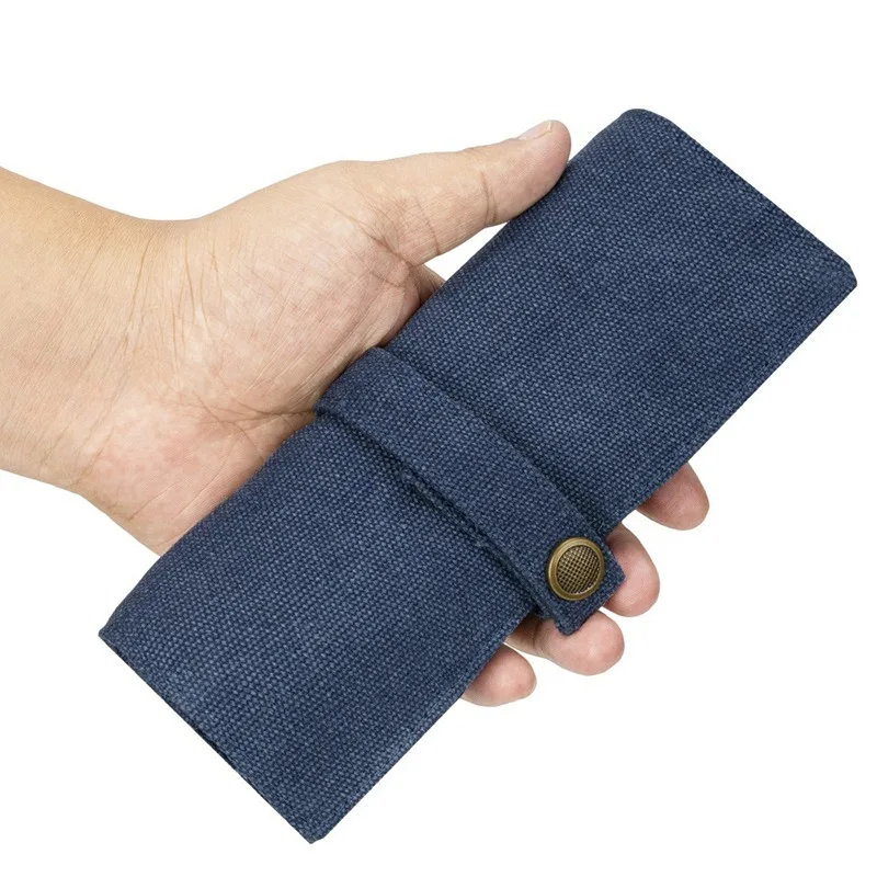Portable Canvas Waterproof Watch Roll Bag 5 Slot Bracelets Packing Watch Strap Storage Bag Watch Roll Case Necklace Storage Bag
