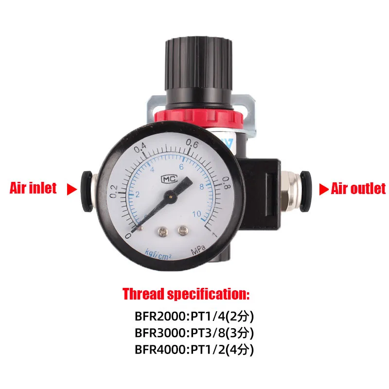 Pneumatic Pressure Regulating Valve Pressure Reducing Valve Air Source Treatment BR3000 Pressure Regulator Stabilizing Valve