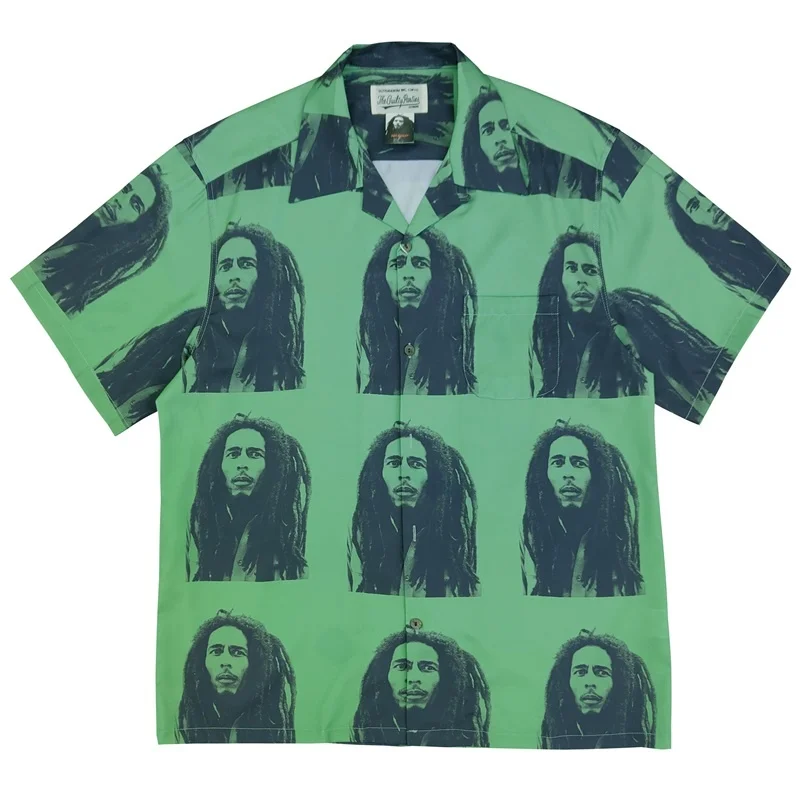 

WACKO MARIA Vintage Full Print Portrait Hawaii Summer Beach Holiday Mens Womens Hip Hop Short Sleeve Shirt