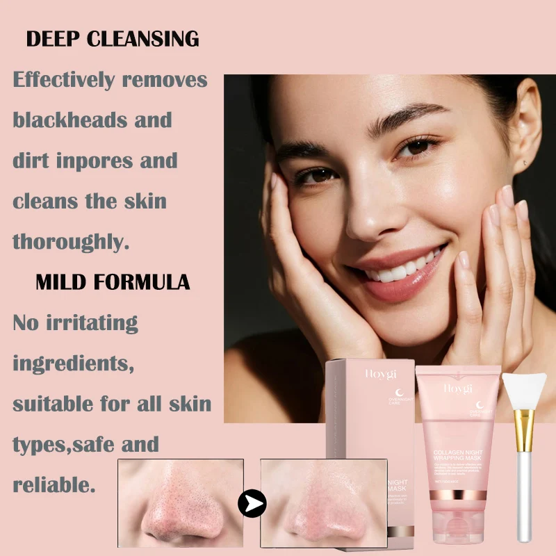 الكولاجين بين عشية وضحاها التفاف تقشر قناع الوجه مجموعة الكورية ترطيب عميق ثبات تقليص المسام الكولاجين ليلة التفاف قناع