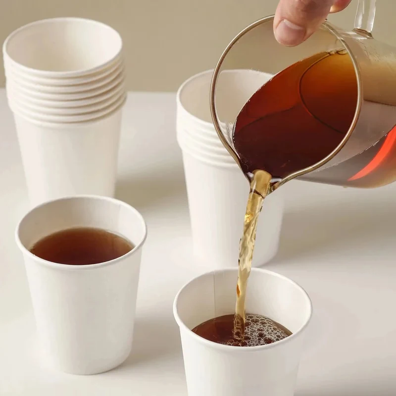 1000Pcs 250ml 9oz Disposable Paper Cups, Custom Printed Company Logo for Party & Events