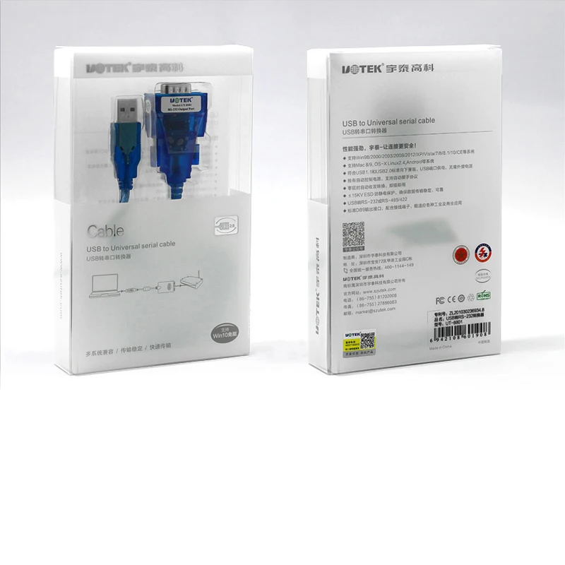 UOTEK Popular RS232 a USB convertidor RS 232 Cable serie con Chip PL personalización de aceptación UT-810N