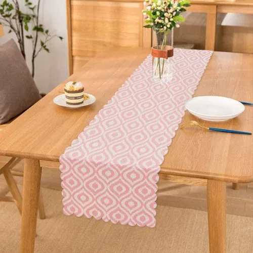 Custom Design Pink Ikat Pattern Digital Printed Runner