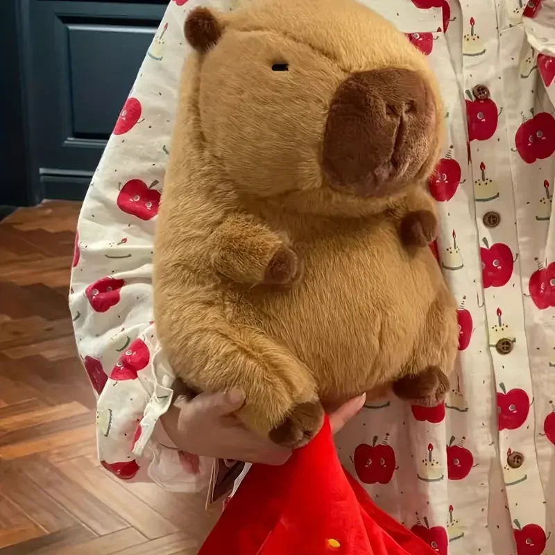 Animali di peluche capibara, giocattoli di peluche Hamburger capibara, simpatici cappelli con cappello di compleanno peluche, miglior regalo di festa per i bambini