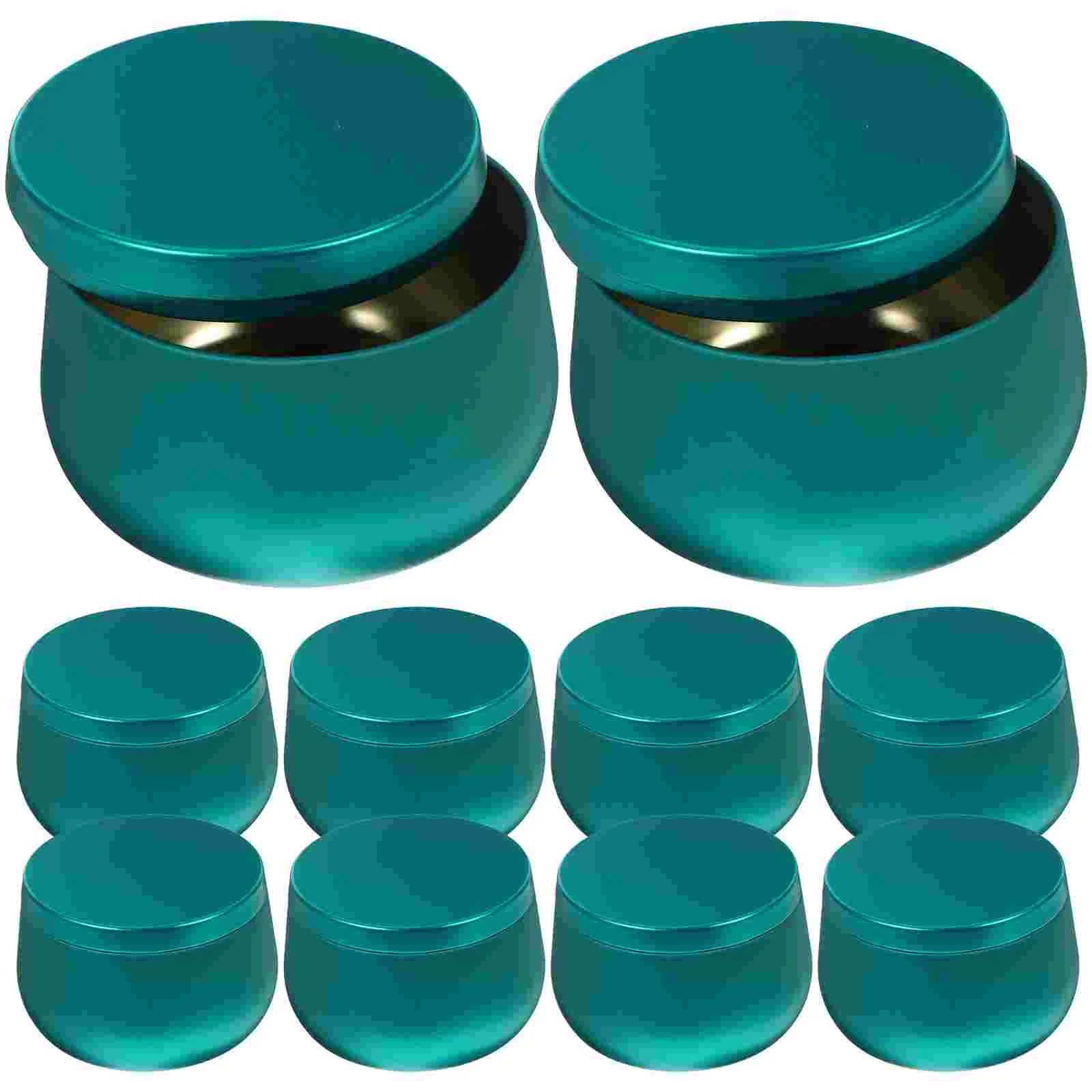 12 Pcs Belly Storage Jar Jars Tea Holders for Bags Black Taper Candles Tinplate Craft Round Box