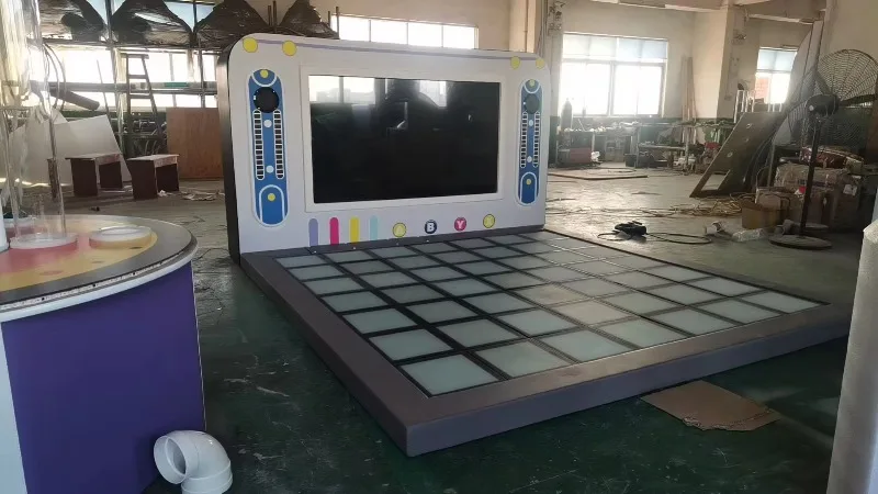 Monitor with Tempered Glass 8 * 8 Kit, Dance Interactive Light Emitting Diode Tile Lights, Multiplayer Team Building Exercises