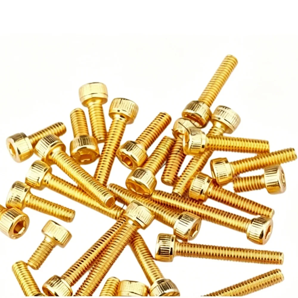 

500 Pcs M2 M2.5 M3 M4 M5 Grade 12.9 Alloy Steel Hex Socket Cup Head Screws Titanium Gold Plated Screw