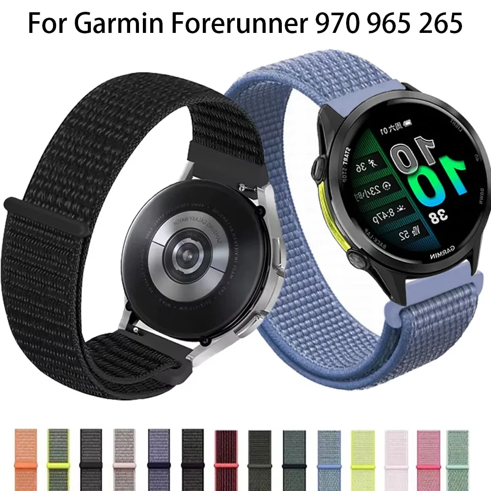 Cinturino in nylon da 20/22 mm per Garmin Forerunner 965 256 55 165 Bracciale sportivo Active 5/Vivomove Trend/Vivoactive 5/Venu 3/2 Band
