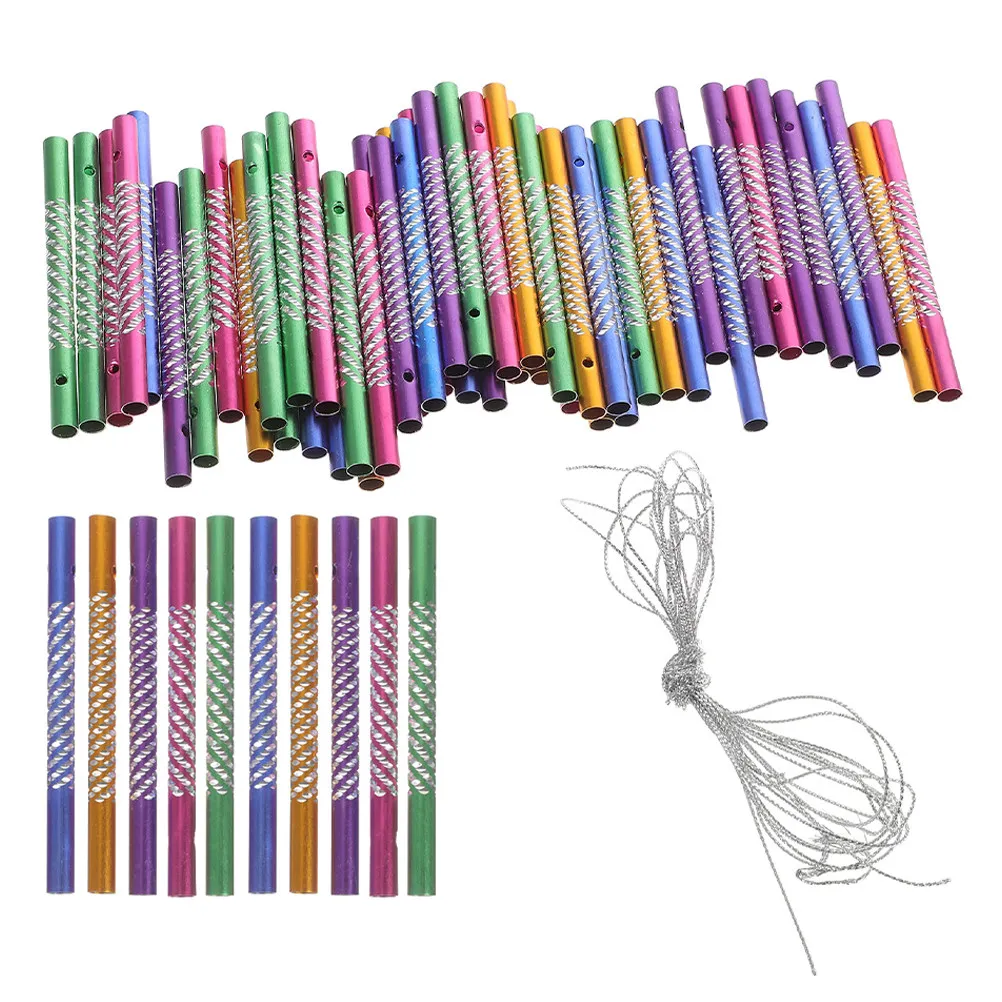 100 Pièces Accessoires DIY pour Carillons Éoliens : Tubes en Aluminium pour la Création d'Ornements Suspendus Colorés et Lumineux, Éducatifs pour la Coordination Main-Oeil