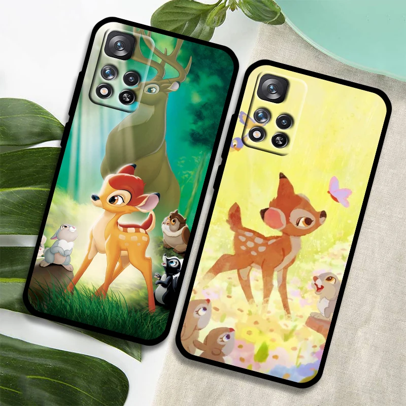 Bambi Disney Anime For Xiaomi Redmi Note 13 12 11 11T 11S 10 10T 9 8 7 6 5  Pro Plus 5G 4G Silicone Black Phone Case Coque Capa