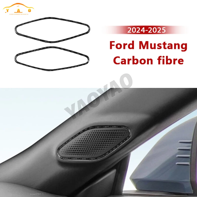 

For Ford Mustang GT 2024 2025 Real Carbon Fiber Inner Door Panel Decorative Cover Car Interior Accessories Decoration Sticker