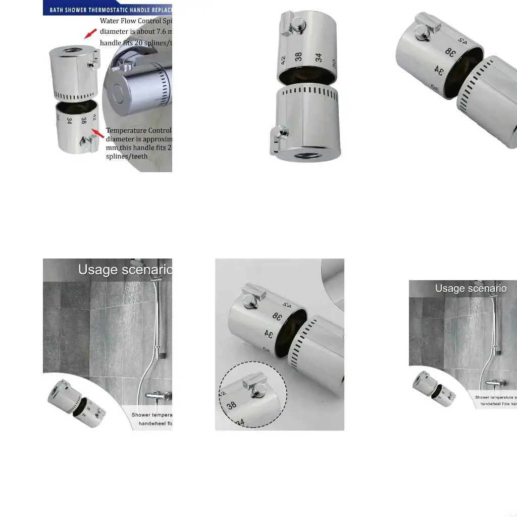 

U4LA Double Function Thermostatic Shower Flows Adjustment Knobs Universal for Bathroom