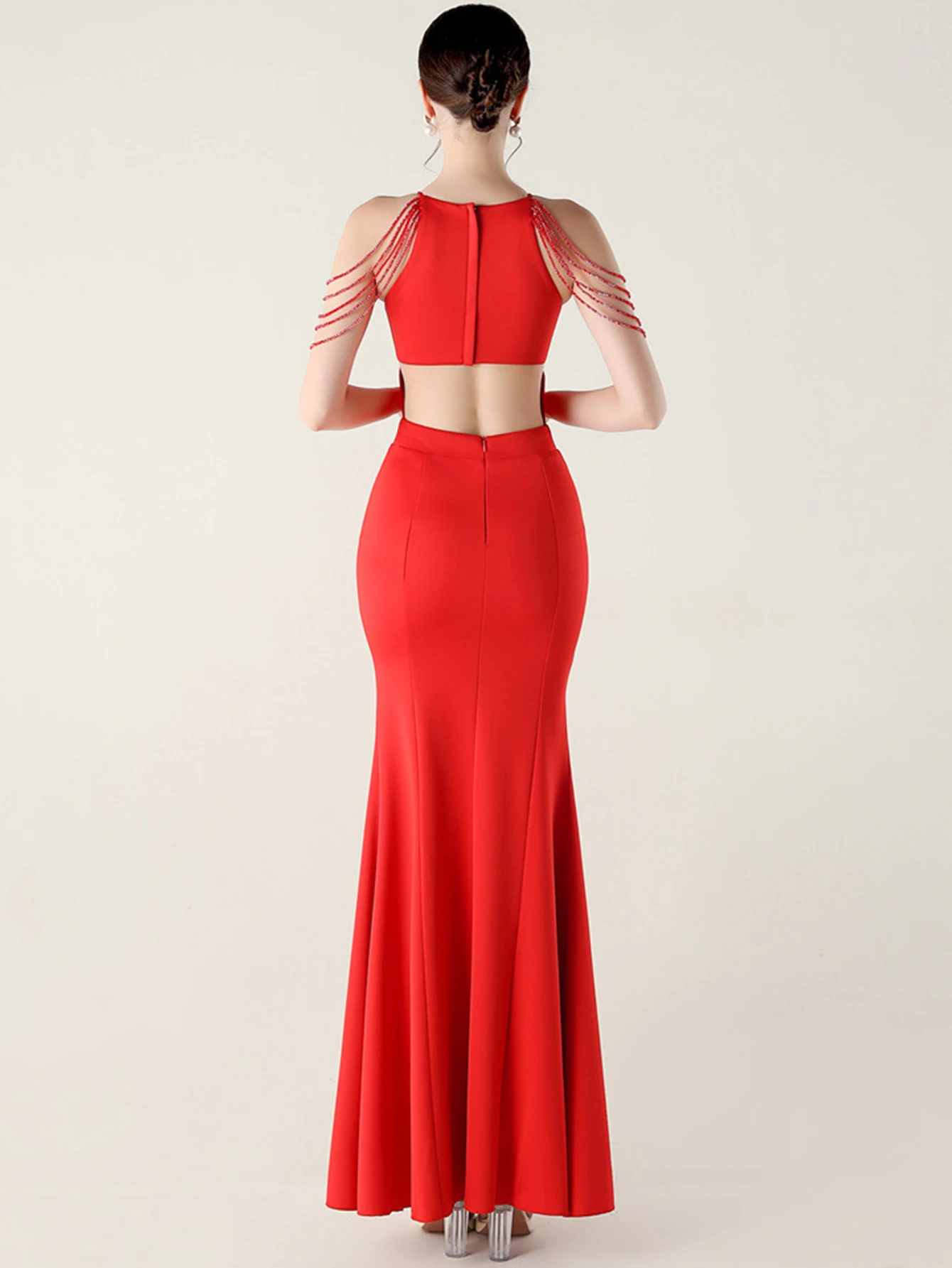 فستان صيفي مثير أسود وأبيض من حجر الراين للنساء أنيق لحفلات الزفاف المسائية فساتين طويلة 2025 فستان ماكسي لأعياد الميلاد للنساء