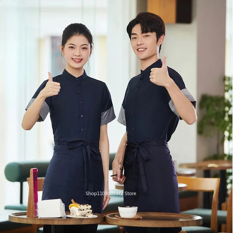 female-summer-front-desk-attire-for-restaurant-staff-workwear-for-cafe-bakery-cake-milk-tea-shop