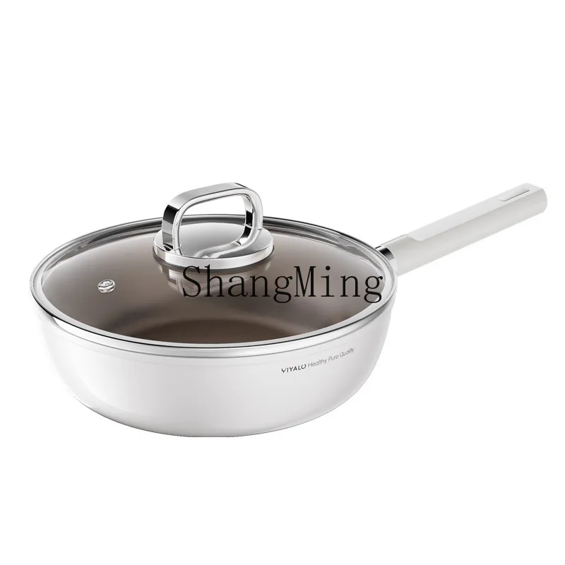 

PYH titanium pan uncoated non-stick pan steak frying pan household wok induction cooker gas stove special