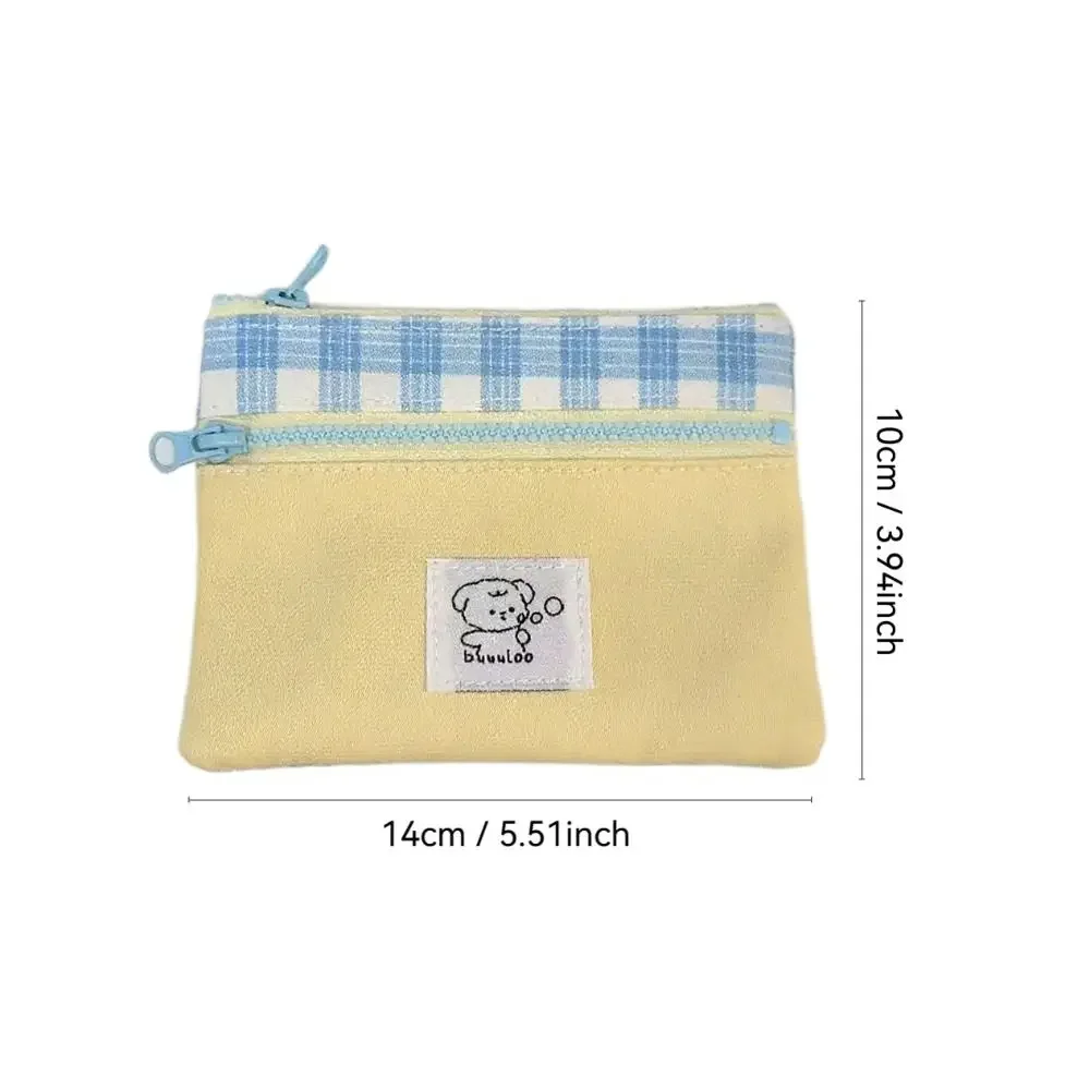 لطيف طبقة مزدوجة سستة عملة المحافظ شبكة الكرتون بطاقة حقيبة هدية حقيبة تخزين متعددة الوظائف للنساء الفتيات