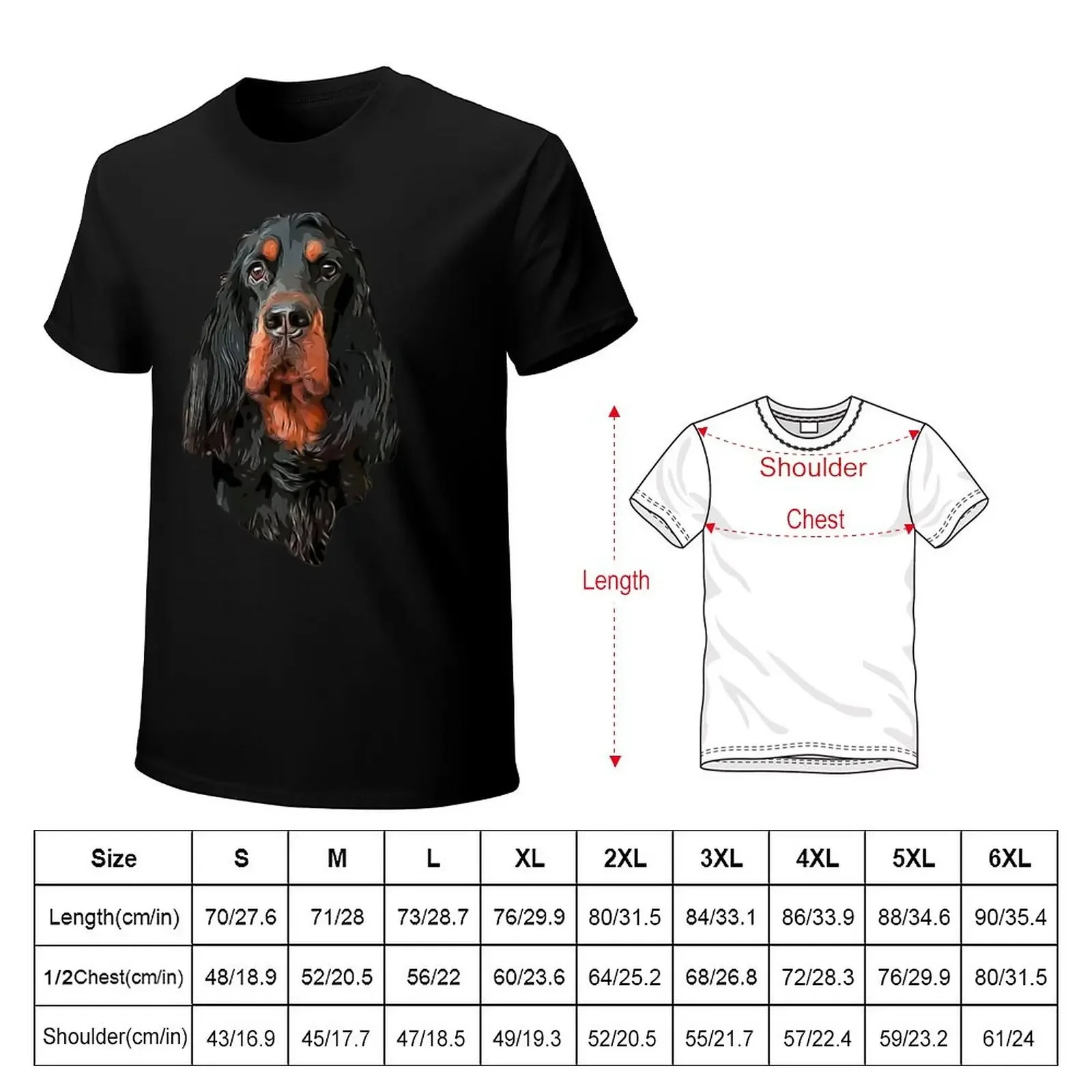 Gordon Setter - Stunning Artistic Portrait T-Shirt anime clothes quick-drying black t shirts for men