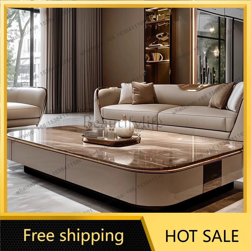 XX.Italian Luxury Coffee Table Living Room Modern Clear Mechanism Coffee Table Aesthetic Unique Couchtisch Lounge Suite Furnitur