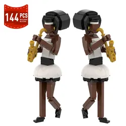 MOC City Band Jazz Quartet Saxophone Model Building Blocks Musician Action Figures MOC-116286 Adapt 21334 Bricks Toys Gifts