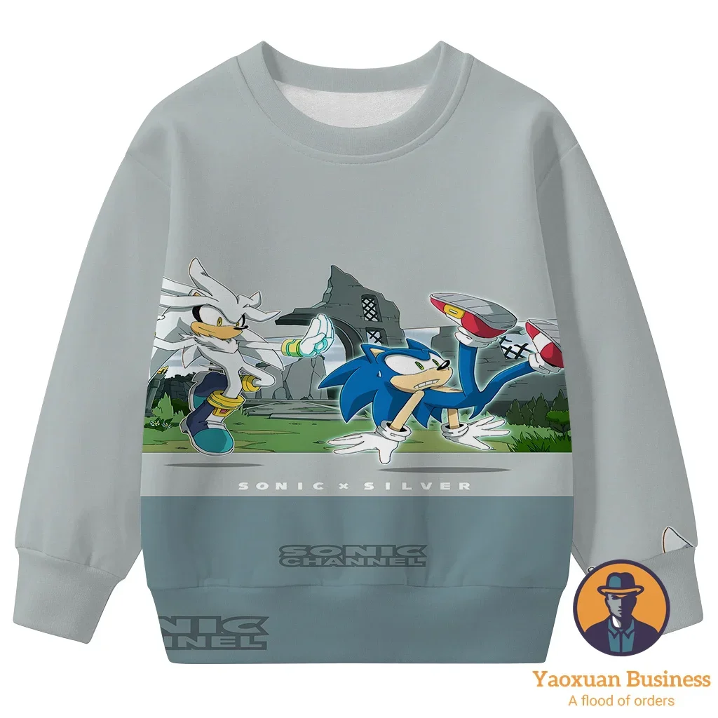

Trendy Sonic 2025 3D Crew Neck Sweatshirt Kids Teens Boys Girls Cartoon Print Autumn New Winter Best Selling Hot Fashion