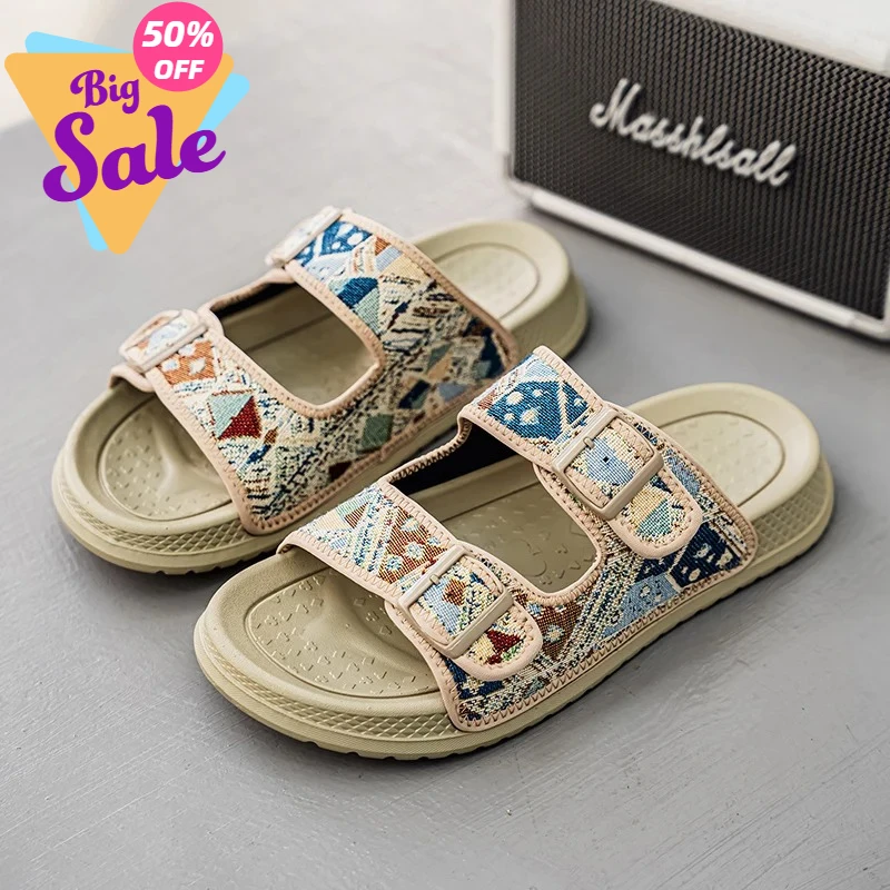 

Men's slip-on slippers New summer light breathable outdoor casual sports slippers fashion anti-slip youth city walking slippers